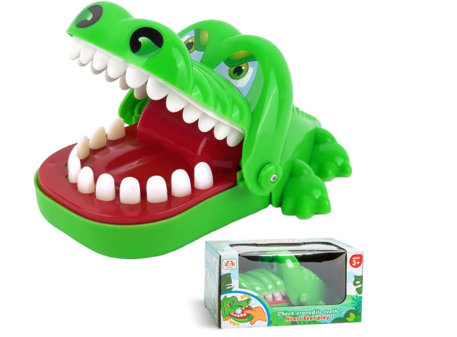 CHAOTEMAI Dentist Toys for Kids, Crocodile Dentist Game Thrilling and Exciting Soft and Won't Hurt Your Hands, Crocodile Toys for Fun Party Game Hand Eye Coordination Training for Kids and Parents