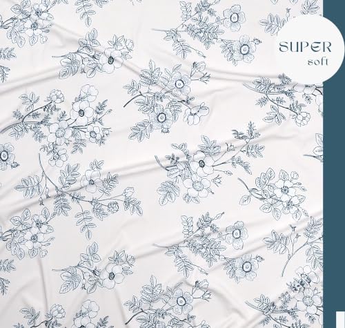 Image of SANMARINO 210TC Cotton King Size Bedsheet with 2 Pillow Covers | Premium Floral Print Design Flatsheet |Ultra Soft Breathable Skin Friendly Bedding Set for All Season Use 90 x 100 Inch,Powder Blue