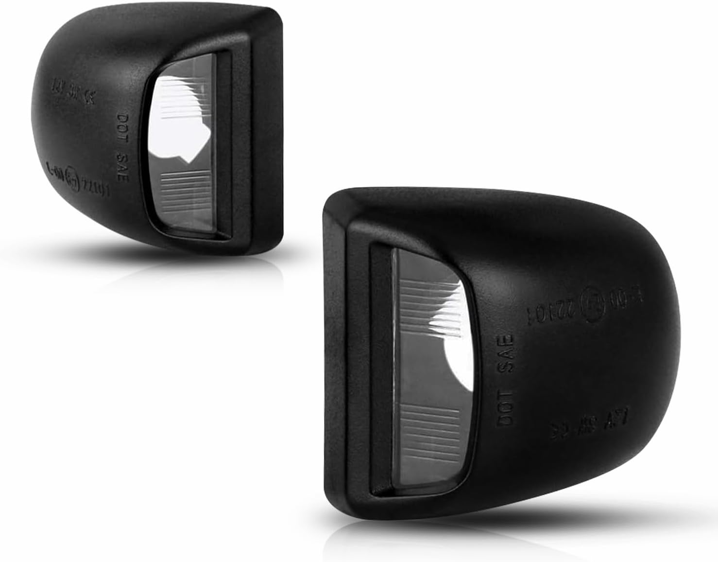 LESAUCE LED License Plate Light Housing for for Chevy Silverado 1500 2500 3500 Suburban Tahoe GMC Sierra Yukon XL for Escalade, Black, 2PCS