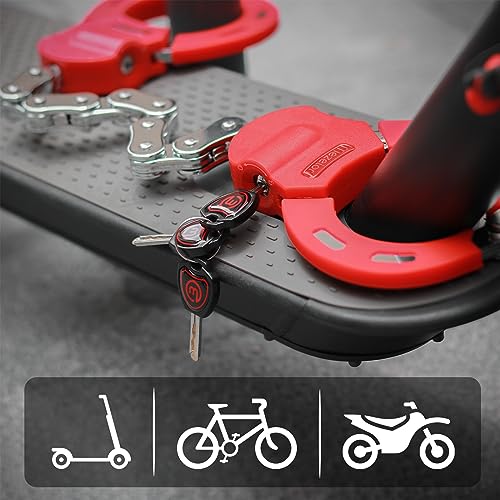E Scooter & Bicycle High Security Heavy Duty Locks for E Scooter/Bicycle/E-Bike/Motorcycle, A-red - Image 2