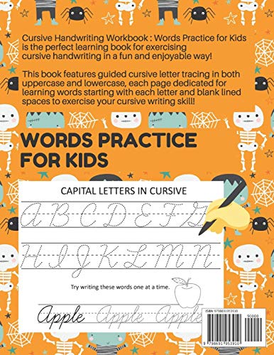 Cursive Handwriting Workbook Words Practice for Kids: Cursive Letter and Words Exercise Book for Tracing, Writing Practice, and Mastering Cursive Letters (Halloween Edition) - Image 2
