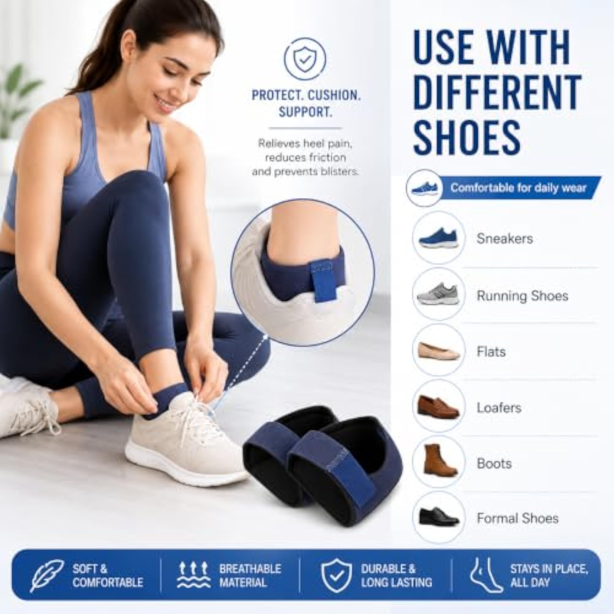 Silicon Gel Heel Cup for Heel Pad, Ankle Pain Relief