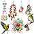 PBIEHSR Bird Parrot Swing Toys, Pet Bird Cage Hammock Chewing Toy Hanging Bell Wooden Perch for Small Parrots, Conures, Love Birds, Small Parakeets, Finches, Budgie (Multi-A)