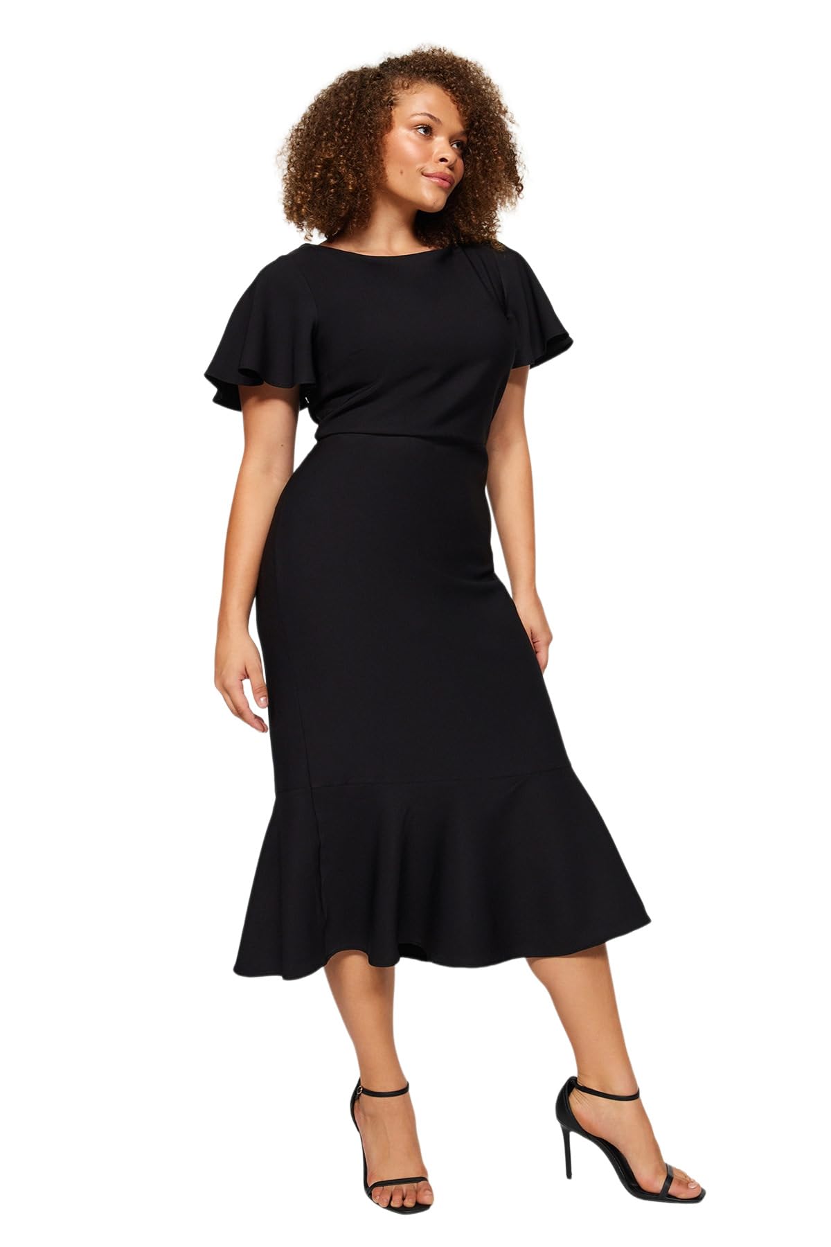 Trendyol Damen Schwarz Midi Bodycon Regular Plus Size Dress, 44 Gro E Gr En Eu