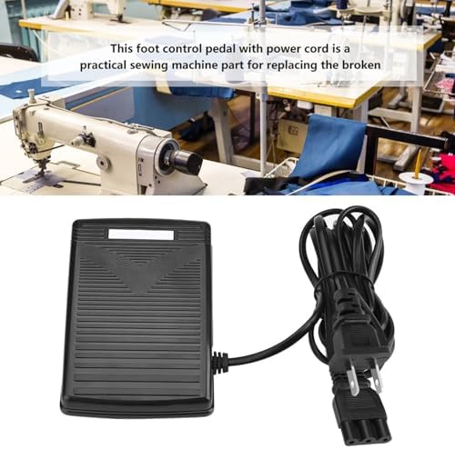110V Household Sewing Machine Foot Control Pedal with Power Cord Presser Foot Sewing Machine Foot Control Pedal(US Plug)
