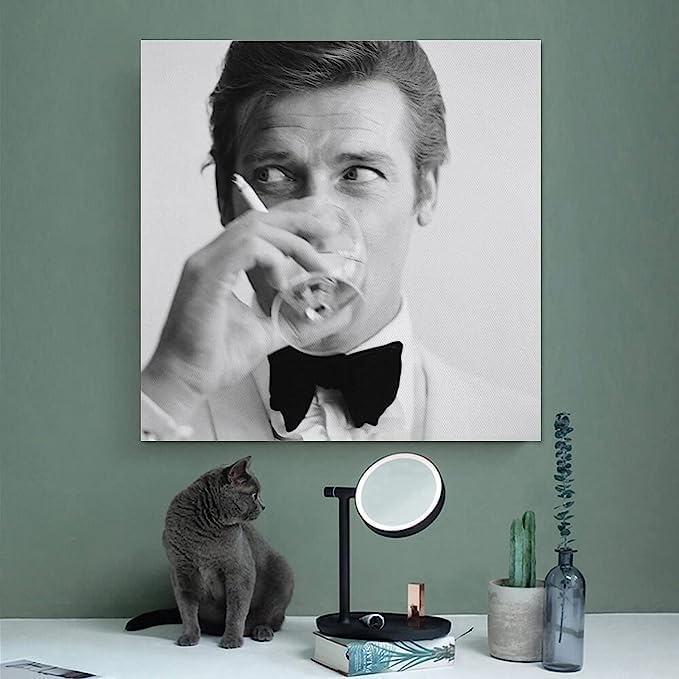 roger moore cigarette photo Amazon.com: Black and White Poster Smoking Poster Roger Moore Shaken Not  Stirred Print Canvas Painting Wall Art Poster for Bedroom Living Room Decor  (unframed,10x10 inch): Posters & Prints