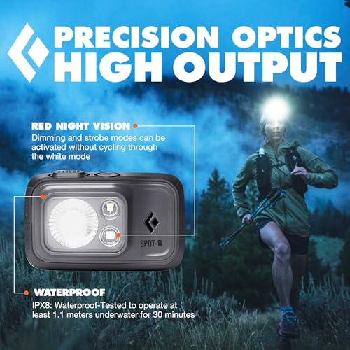 BLACK DIAMOND Spot 400-R Rechargeable Headlamp | 400 Lumens, Dimmable | Micro-USB Charging | Waterproof & Compact | Camping, Hiking, Running | Graphite view 5