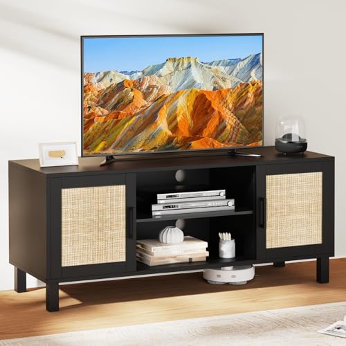 Derfullo Modern Boho TV Stand for TVs Up to 65