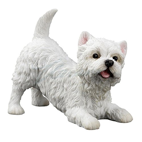 Escultura de perro West Highland Terrier blanco miniatura 1