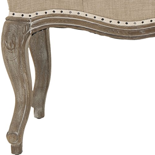 Safavieh Mercer Collection Randy Beige Linen Bench - Thumbnail 4