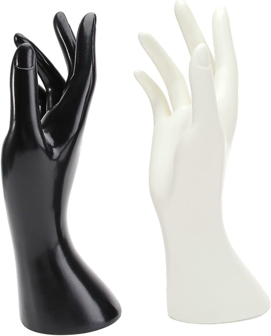 CONGRUI 2set Jewelry Display Mannequin Hands Vinyl Stands For Bracelets And Gloves Elegant Home Organization