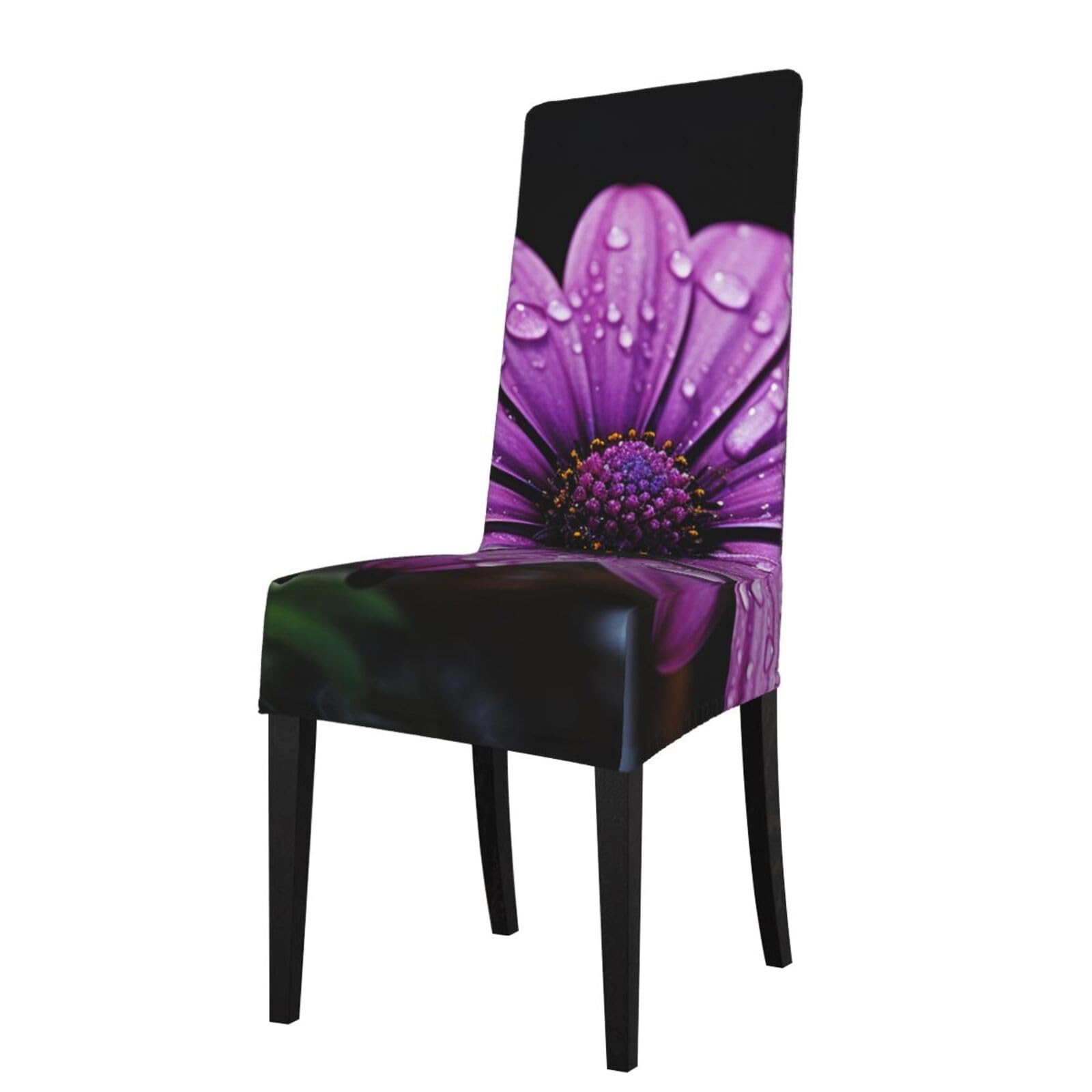 FodPand Stretch Chair Covers for Dining Room, Purple Daisy Chair Seat Covers Washable Detachable Chair Slipcover Chair Protectors Covers for Kitchen,Wedding,Party