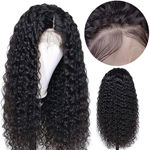 Perruque frontale en dentelle bouclée pour femmes noires cheveux remy 22 pouces