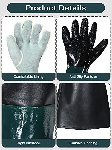 2 Pairs 23.6 Inch Rubber Sandblast Cabinet Gloves Heavy Duty Sandblaster Gloves Large Sand Blast Cabinet Sandblasting Gloves With Particle For Abrasive Sandblasting Equipment Sand Blasting Machine #TOP3