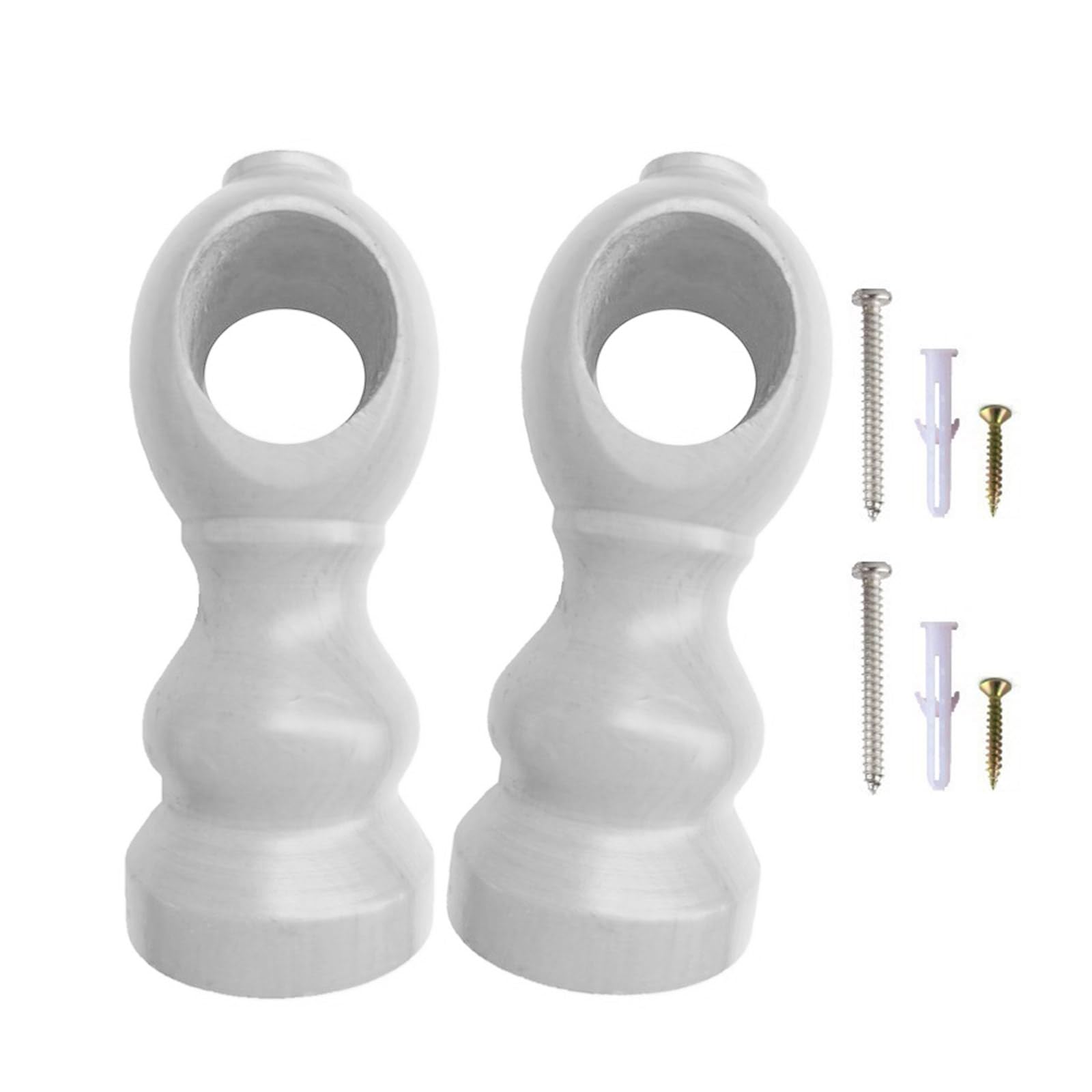 Strong Window Drapery Bracket Reinforced Wooden Brackets Rental Friendly Curtain Accessories for Family Households Adjustable Curtain Rod Mounts