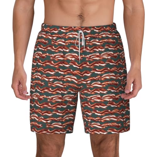 Short de bain respirant homme imprimé bacon pour vos journées plage et outdoor