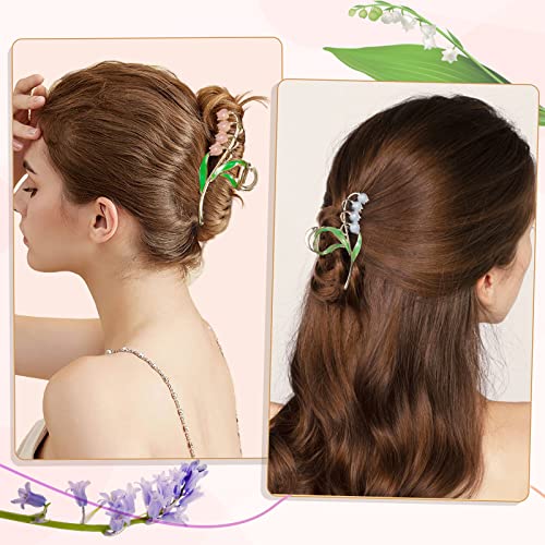 Kesaplan 6Pcs Flower Metal Hair Claw Clips, Large Flower Claw Clips For Women, Cute Lily Hair Clips, No-Slip Metal Claw Clips, Strong Hold Spring Claw Clips For Girls Thick Thin Curly Hair #TOP4