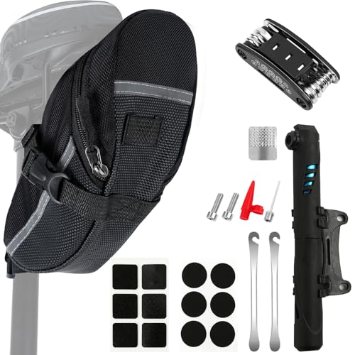 OSIGEI Fahrrad Multitools, 16-in-1 Werkzeuge für Fahrrad Reparatur Werkzeug Set Mit Fahrradpumpe und Fahrrad Notfallset,für Mountainbike und Rennrad Camping Travel Essentials Tool Bag OSIGEI Fahrrad Multitools, 16-in-1 Werkzeuge für Fahrrad Reparatur Werkzeug Set Mit Fahrradpumpe und Fahrrad Notfallset,für Mountainbike und Rennrad Camping Travel Essentials Tool Bag