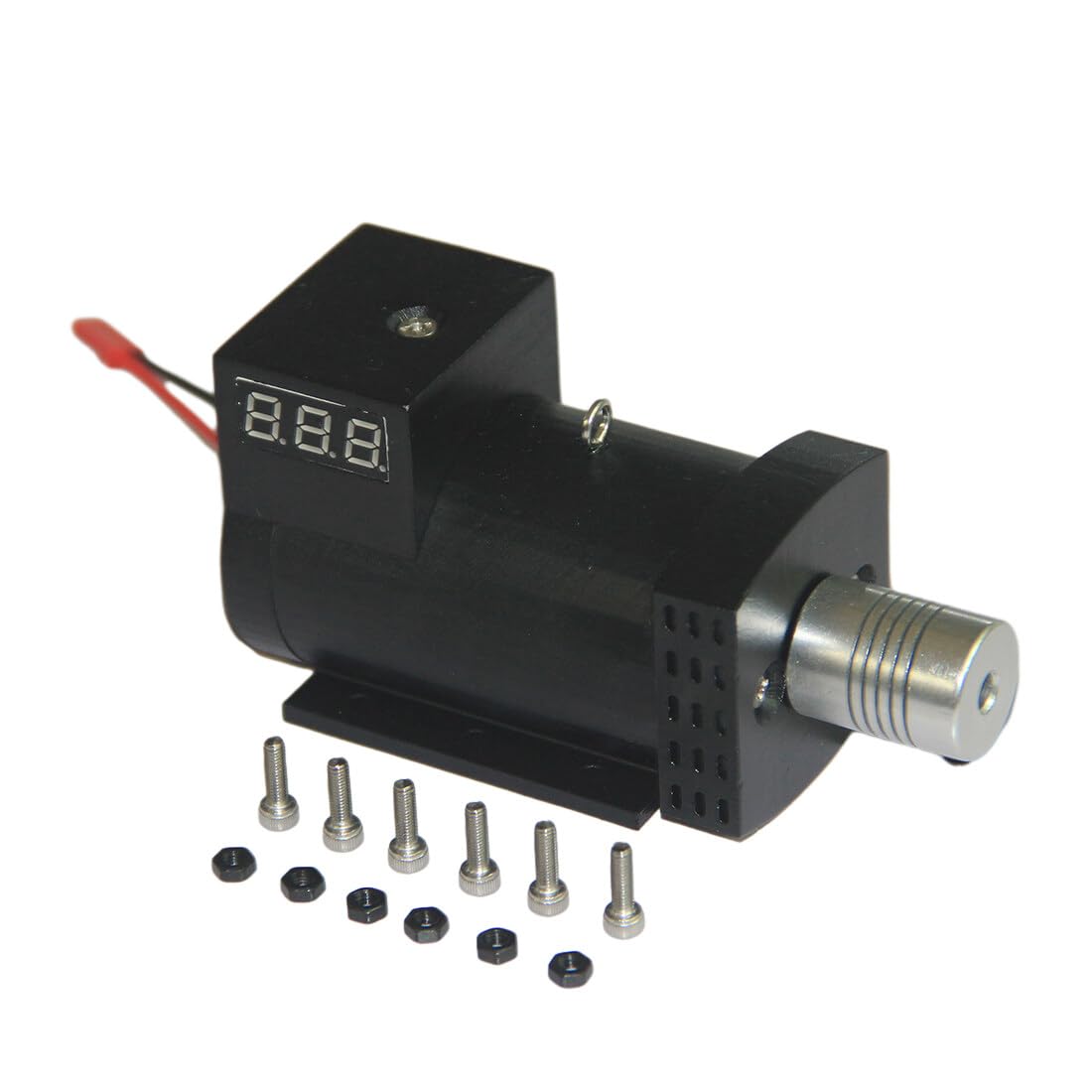 RCXTechPro Mini 12V Retro DC Generator with Voltage Display for SEMTO ST-NF2 Nitro Engines – Shaft Drive Version for Inline Twin-Cylinder Models
