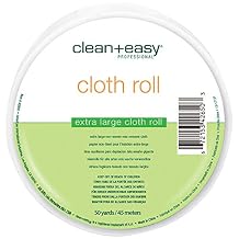 Clean + Easy Extra Large Cloth Wax Strips Roll Non-Woven Epilating Roll for Hair Removal, Muslin Wax Strips for Body & Legs, 50 Yards