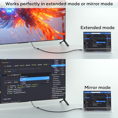 unidirektional HDMI-zu-VGA-Adapter,HDMI-Buchse-zu-VGA-Stecker-Adapter,nylonummanteltes Kabel,1080p-HDMI-zu-VGA-Monitor-/TV-Adapter,geeignet für PCs,Laptops,TV-Sticks,HDTVs,DVD,Projektoren und Monitore