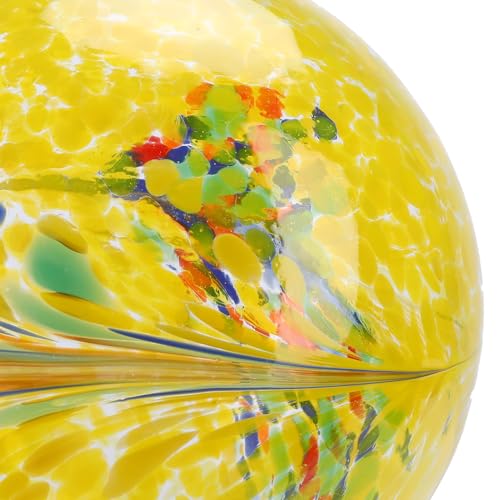 Wonder Solar 10 Inch Gazing Ball Glass Reflective Garden Globe Outdoor Gazing Globe Yard Ornament for Garden Yard Home Outdoor Decoration, Summer Yellow - Thumbnail 6