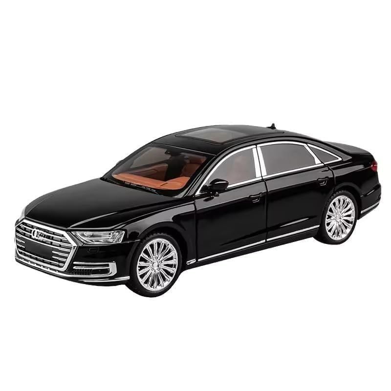 Image of Audi A8 1:24 Model Toy Car with Box, Zinc Alloy Pull Back Toy car with Sound and Light for Kids Boy Girl Gift [Colors as Per Stock]