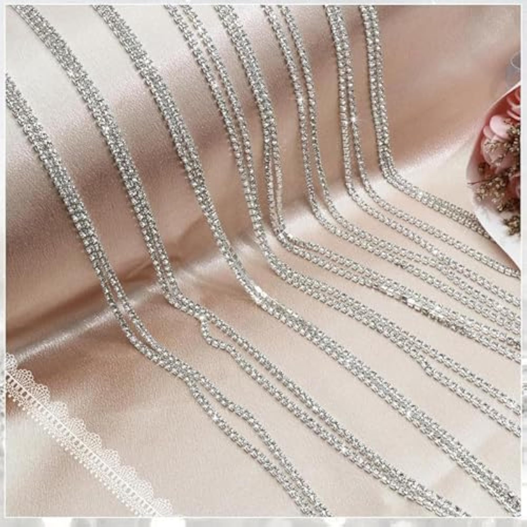Silver Rhinestone Hair Clips Set, 8 Pieces for Women
