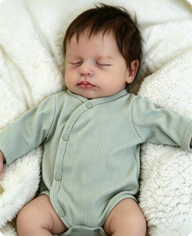 Muñeco Reborn Bebé Niño Realista de 43 cm miniatura 4