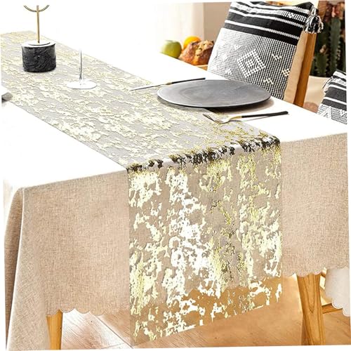 Chemin de table doré ajustable rouleau extra long pour table de mariage