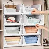 caktraie Lot de 8 Rangement Vetement, Organisateur Armoire Vetement Tiroir, Boite Rangemen...