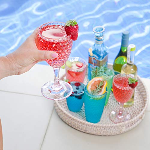 Bellaforte - Shatterproof Tritan Plastic Wine Glass, 12Oz, Set Of 4, Laguna Beach Drinking Glasses - Unbreakable Glassware For Indoor And Outdoor Use - Reusable Drinkware (Pink) #TOP5