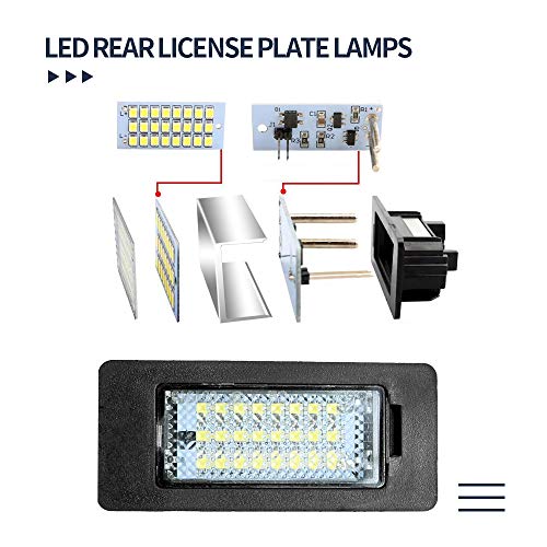 Hoypeyfiy Number Plate lights Rear Licence Number Plate Lamps for E39 E60 E61 E70 E72 E82 E84 E88 E90 E91 E92 E93 F10 F11 F18 F25 Canbus 6000K Xenon Cold White (Pakc of 2) - Image 2