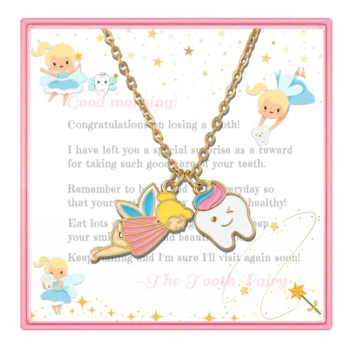 Image of PARTNER Meaningful Tooth Fairy Gifts for Women First Lost Tooth Keepsake for Celebration & Reward with Message Card Milestone Jewelry Gift from Toothfairy