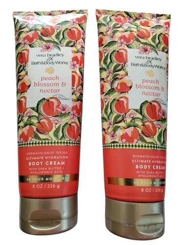 Bath & Body Works Women's Peach Blossom & Nectar Body Cream 8 Oz Pack of 2 image 5