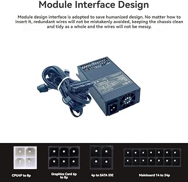 ISTOVO 400W PSU ATX Full Modular Power Supply FLEX Module Power Supply Low Noise for Small 1U (Flex ITX) Computer Chassis