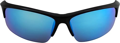 Miniatura 2 de Shakedown - Gafas de sol envolventes deportivas y de motocicleta para hombres o mujeres, montura sin montura negra con lente de espejo azul