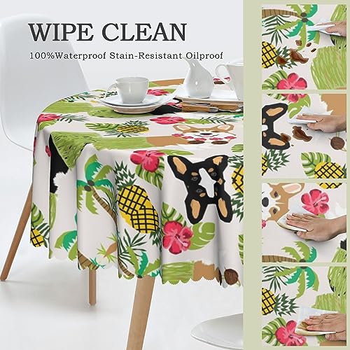 Nappe ronde hawaïenne Corgi 150 cm en polyester imperméable d'été - 3