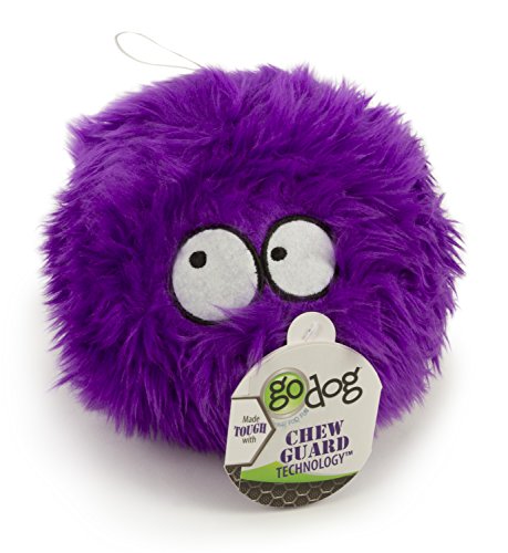 Godog Furballz Squeaky Plush Ball Dog Toy, Chew Guard Technology - Purple, Large #TOP5