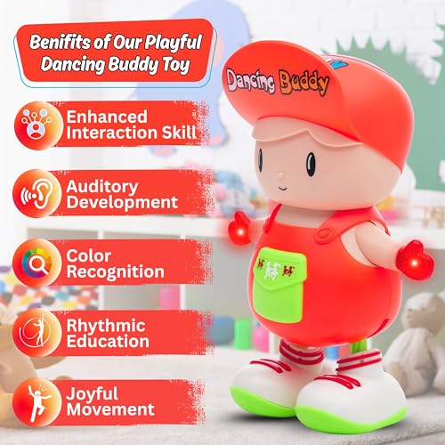Image of Gooyo GY-3049 Dancing Buddy Toy with Vibrant Light Effect & Musical Sound | Best Dancing & Musical Toy for Kids | Dancing Boy Toy | Red | 3xAA Battery (Not Included)