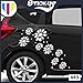 Kit de adhesivos para coche, diseño de margaritas y puntos de 34 piezas, para coche, coche, coche, coche, scooter, etc.