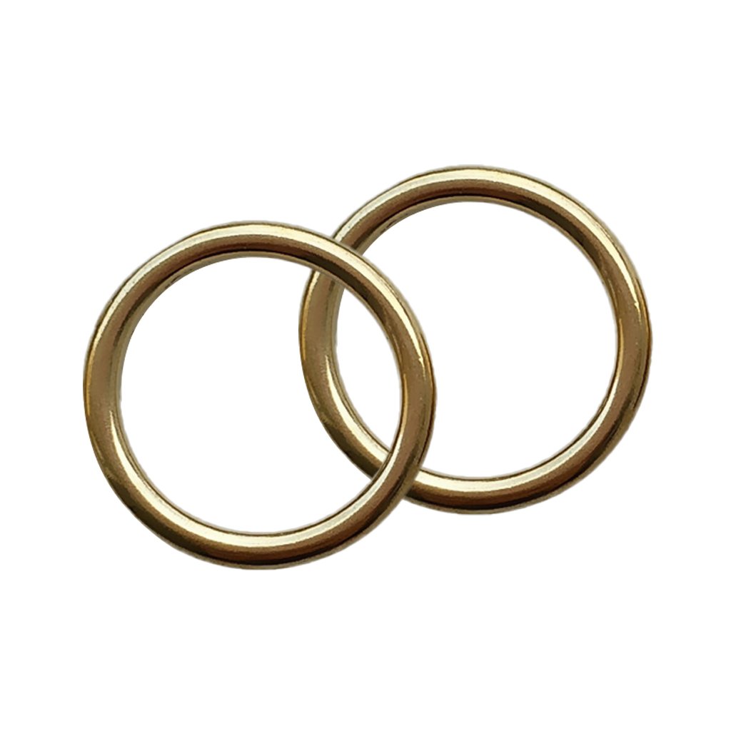 Loom Tree 2Pcs Scuba Diving Brass O Rings Belt Keeper for Standard Webbing Strap 32mm