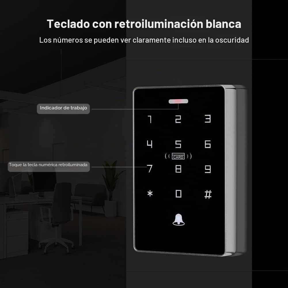 NFC RFID - Teclado de control de acceso IP68, impermeable, doble frecuencia, 125 KHz/13,56 MHz, teclado táctil de contraseña, controlador de acceso, lector de 10000 usuarios