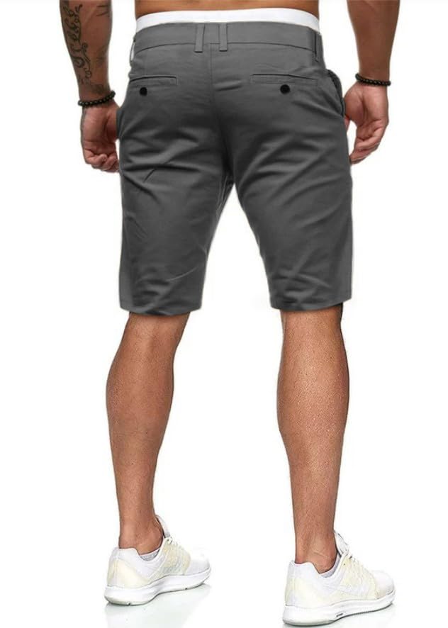 Image of HUNGSON Mens Slim Fit Shorts Stretch Chino Short Pants