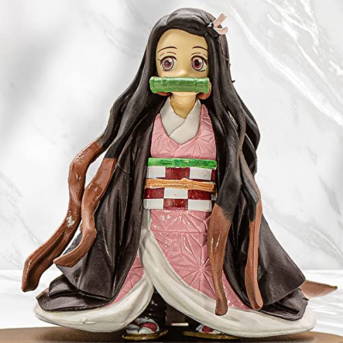 Nezuko Kamado Small Figure Child Form Collectible Statue Desk Prop Demon Anime Slayer Birthday Gift