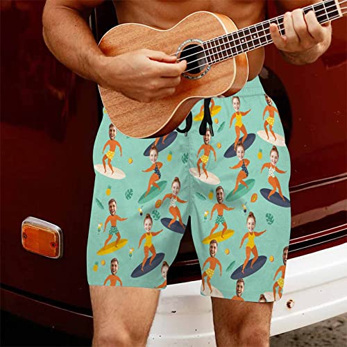 Personalized Face Swim Trunks Custom Face Men Swim Short Funny Beach Shorts for Men Gift for Dad Boyfriend Husband3