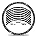 Finest Folia Set di 16 adesivi per cerchioni della bicicletta, dal design racing, set completo per 27" 29" per bici da corsa, mountain bike, Mtb RX024 (argento metallizzato, lucido)
