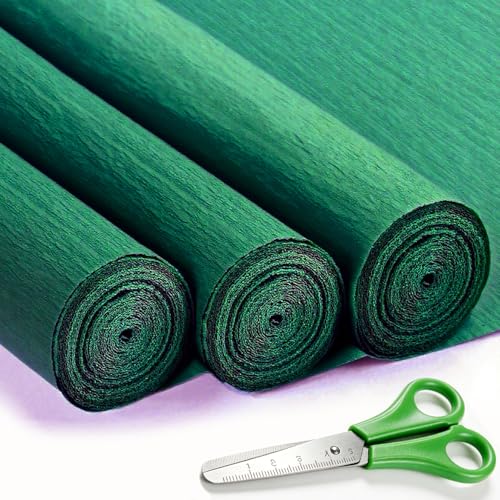 Papier crépon grand rouleau vert foncé pour décoration de mariage et loisirs créatifs
