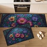 CONFORT SUPÉRIEUR & SÉCURITÉ ANTIDÉRAPANTE : Grâce à leur rembourrage léger, nos tapis de cuisine offrent un soutien ergonomique qui aide à soulager la pression sur les pieds, les genoux et le dos lors de longues périodes debout. Leur dos antidérapant maintient le tapis fermement en place, garantissant une utilisation sûre sans risque de glisser ni d’abîmer le sol.