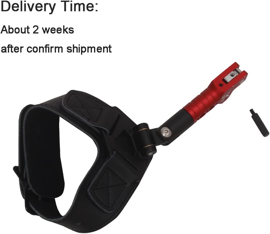 SPG Archery Bow Release, Compound Bow Quick Release Trigger Aid Wrist Strap Adjustable Bow Hunting Release for Adult Youth Shooting (Red)